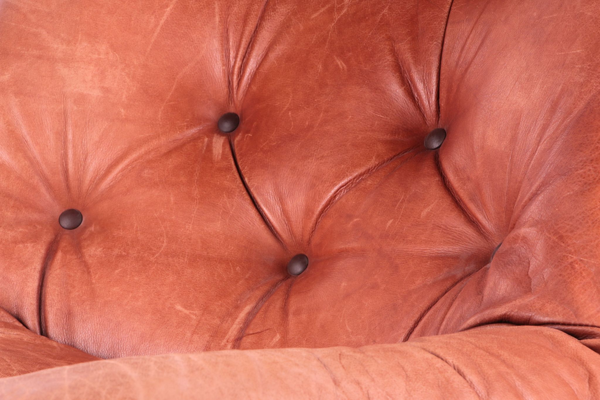 Vintage Brazilian Armchair with Cognac color leather seat cushion, 70s