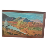 Oil on canvas landscape of the Atlas