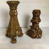 Pair of painted plaster candlesticks