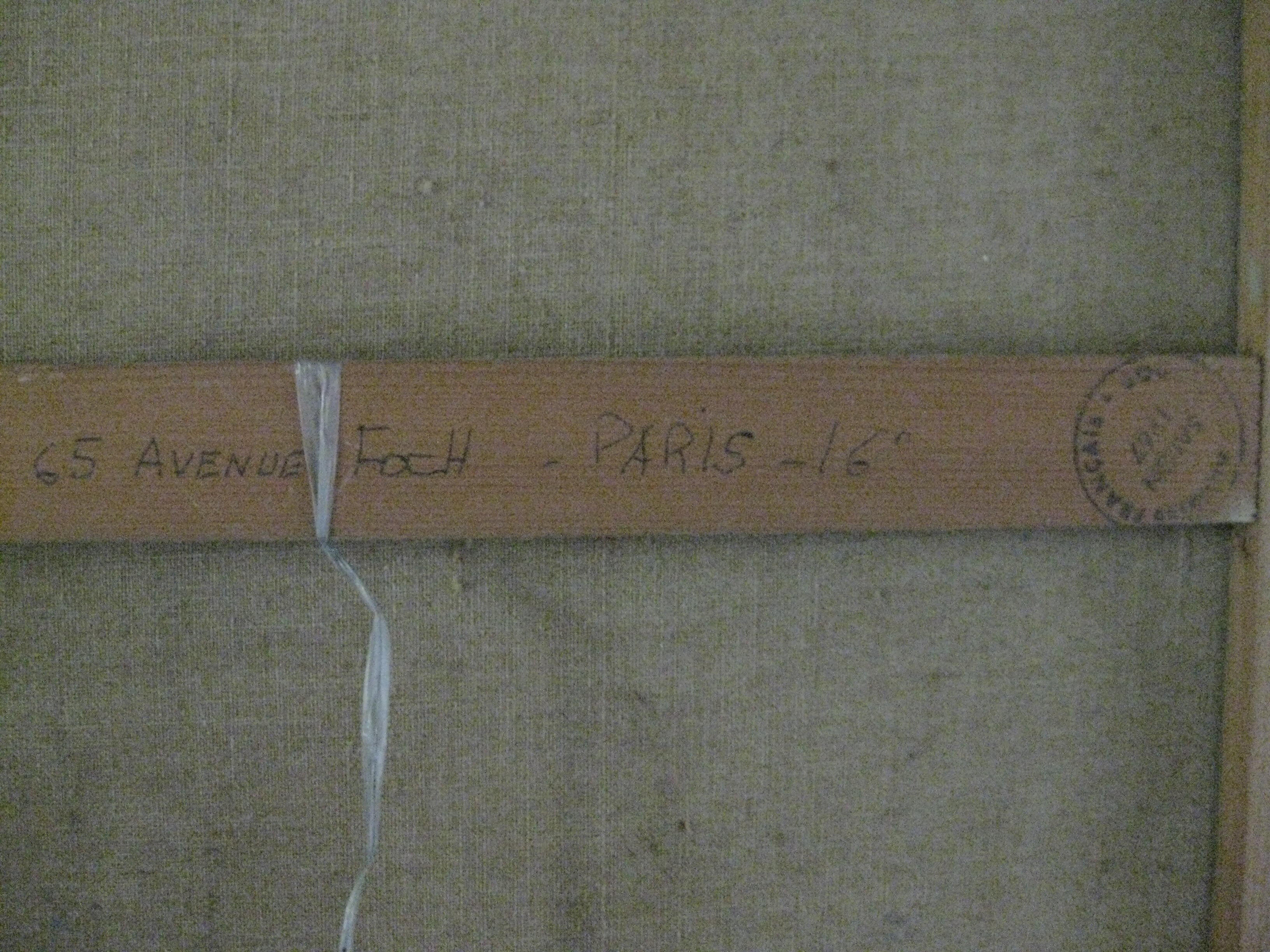 Painting oil painting Rue de Paris 16th 1967 G. De La Fabrègue