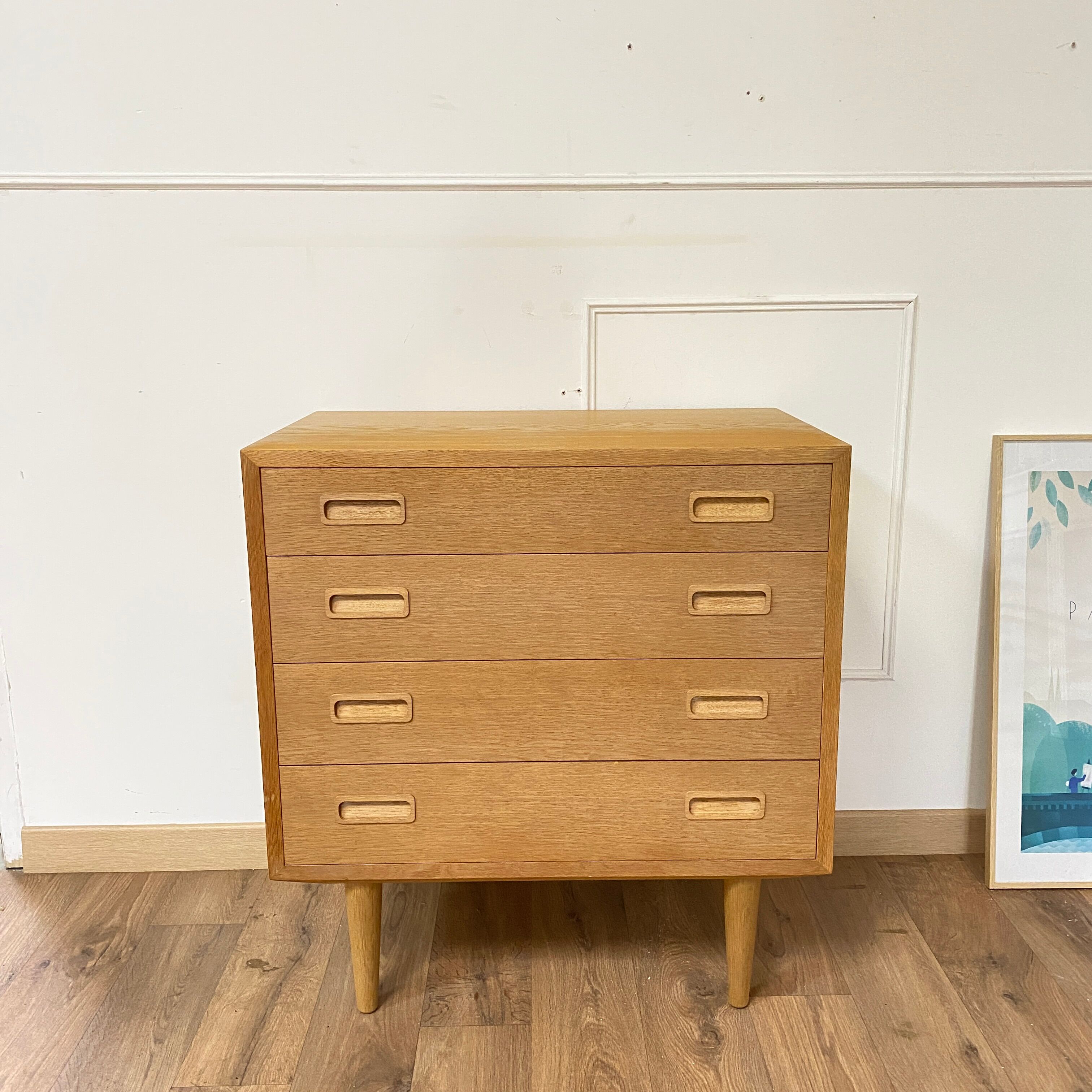 Scandinavian oak chest of drawers by Hundevad