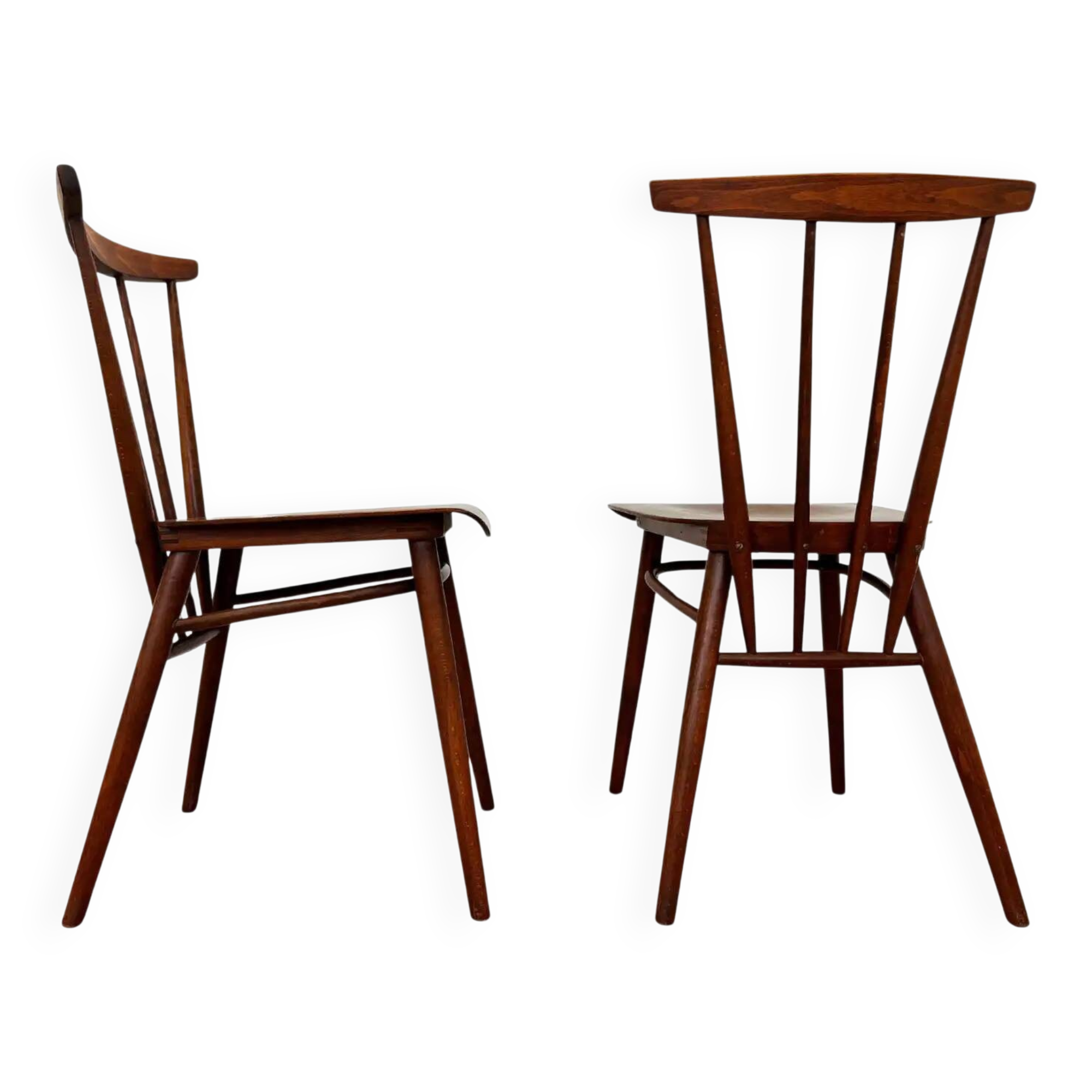 Set of four mid-century design wooden dining chairs by TON - 1960s