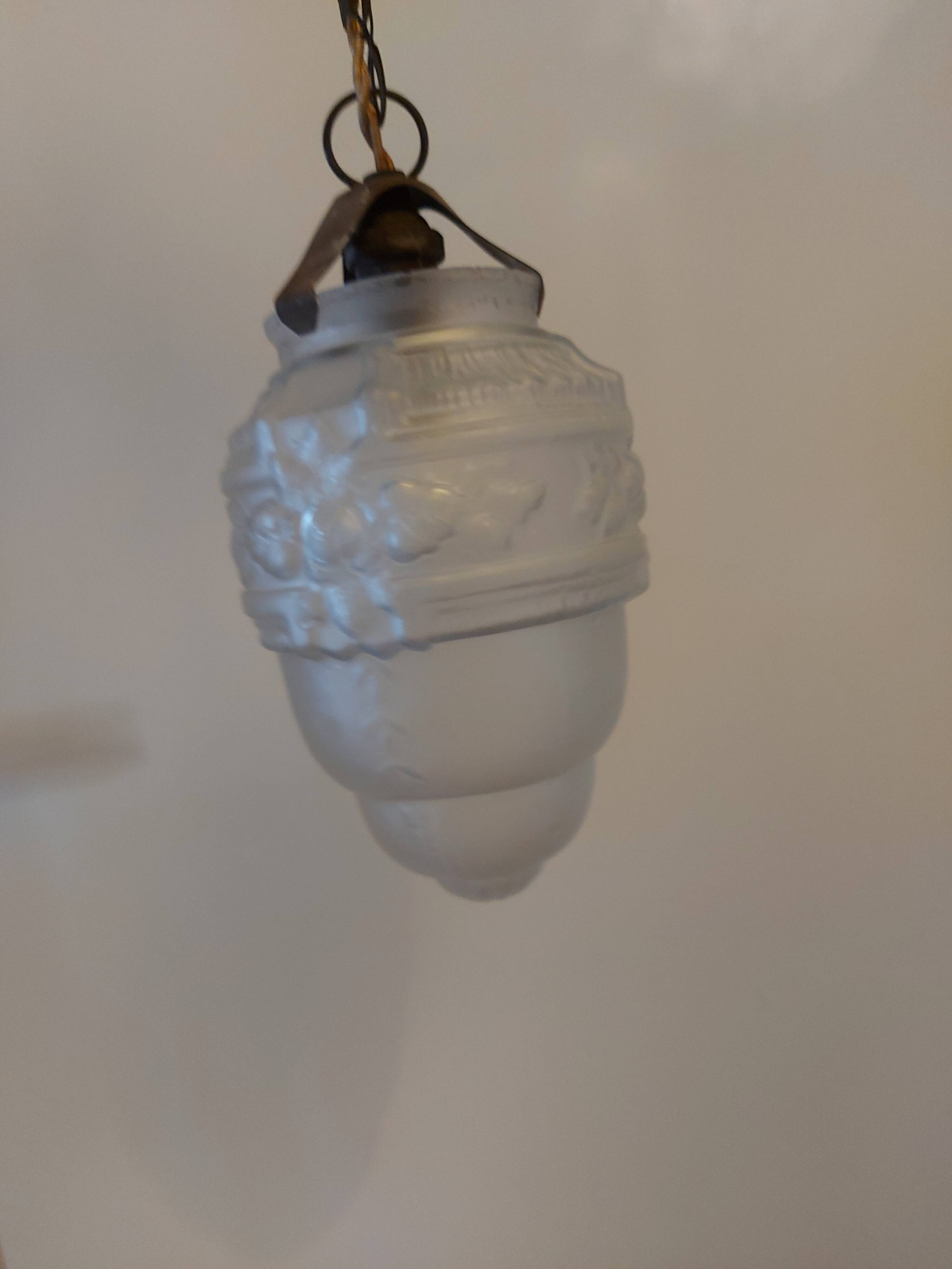 Art Deco chandelier in molded blown glass