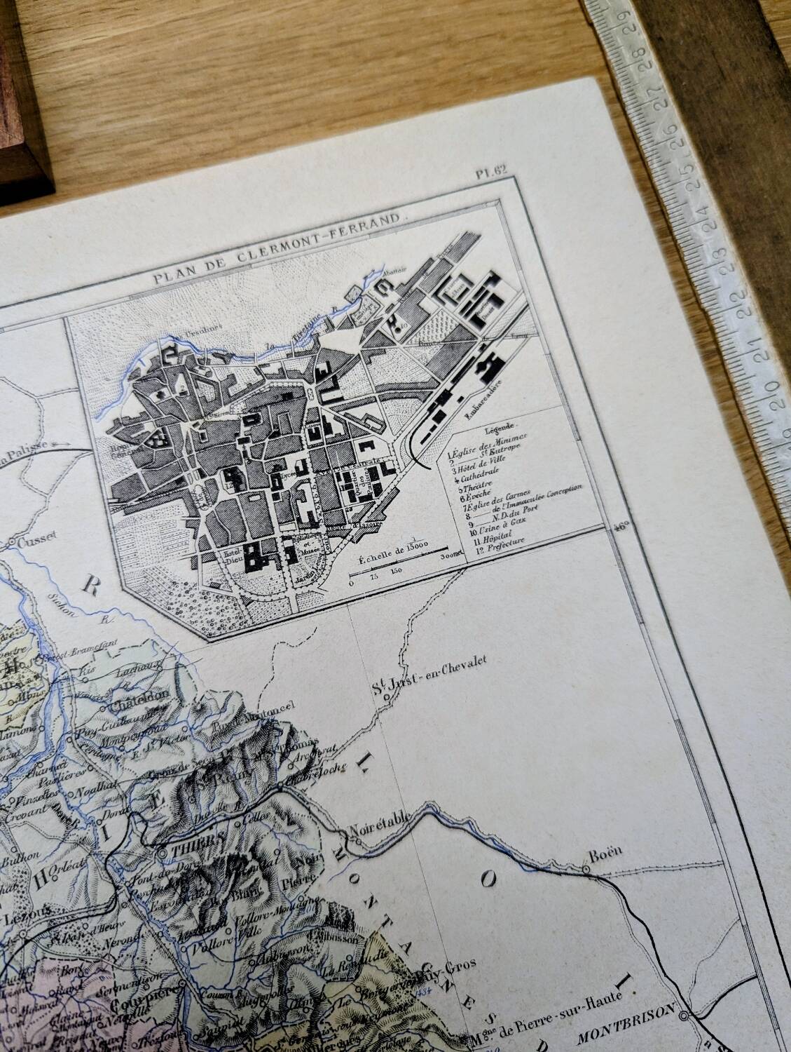 Puy-De-Dôme, carte ancienne, imprimée en 1883.