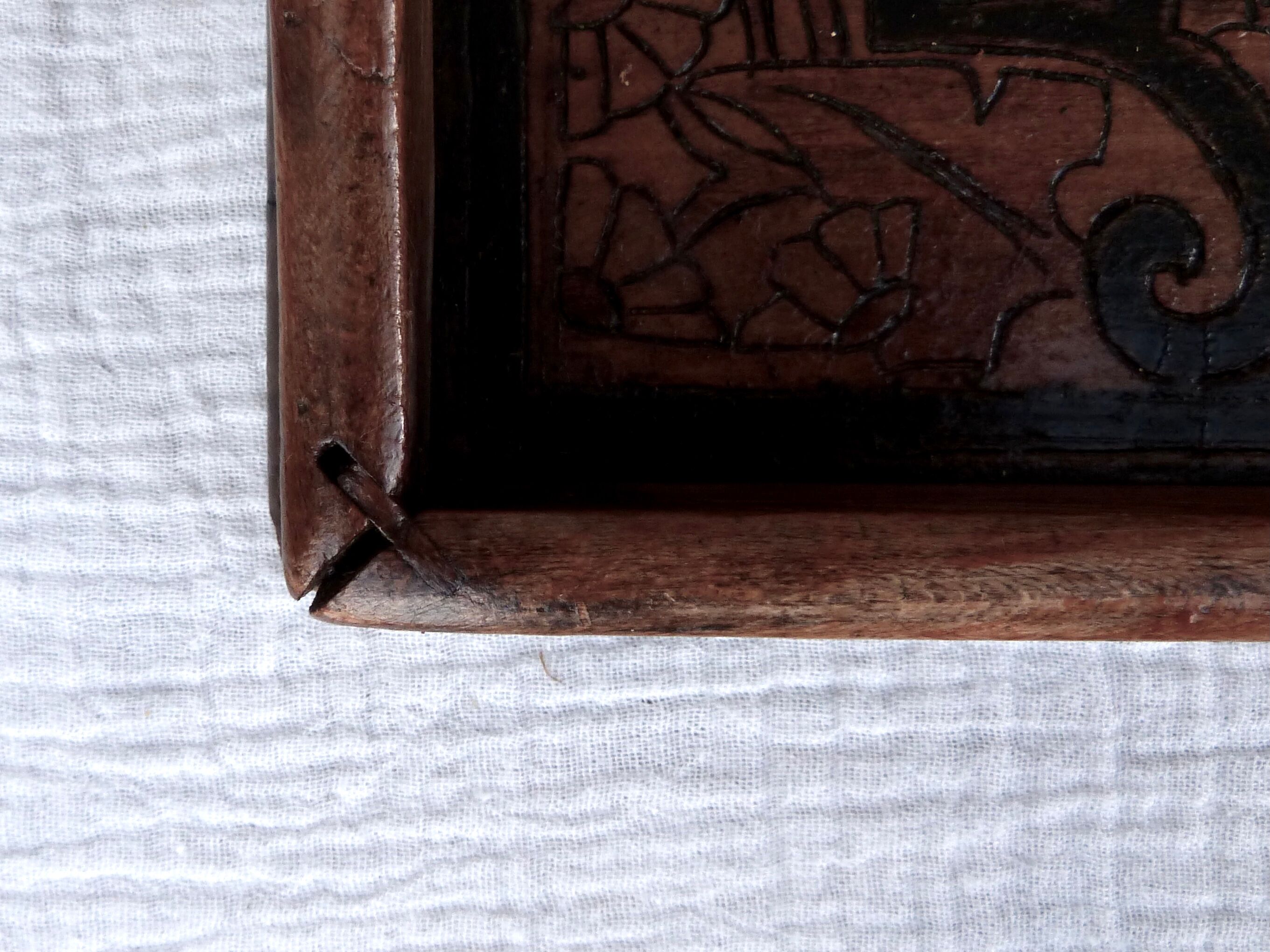Art Nouveau marquetry tray