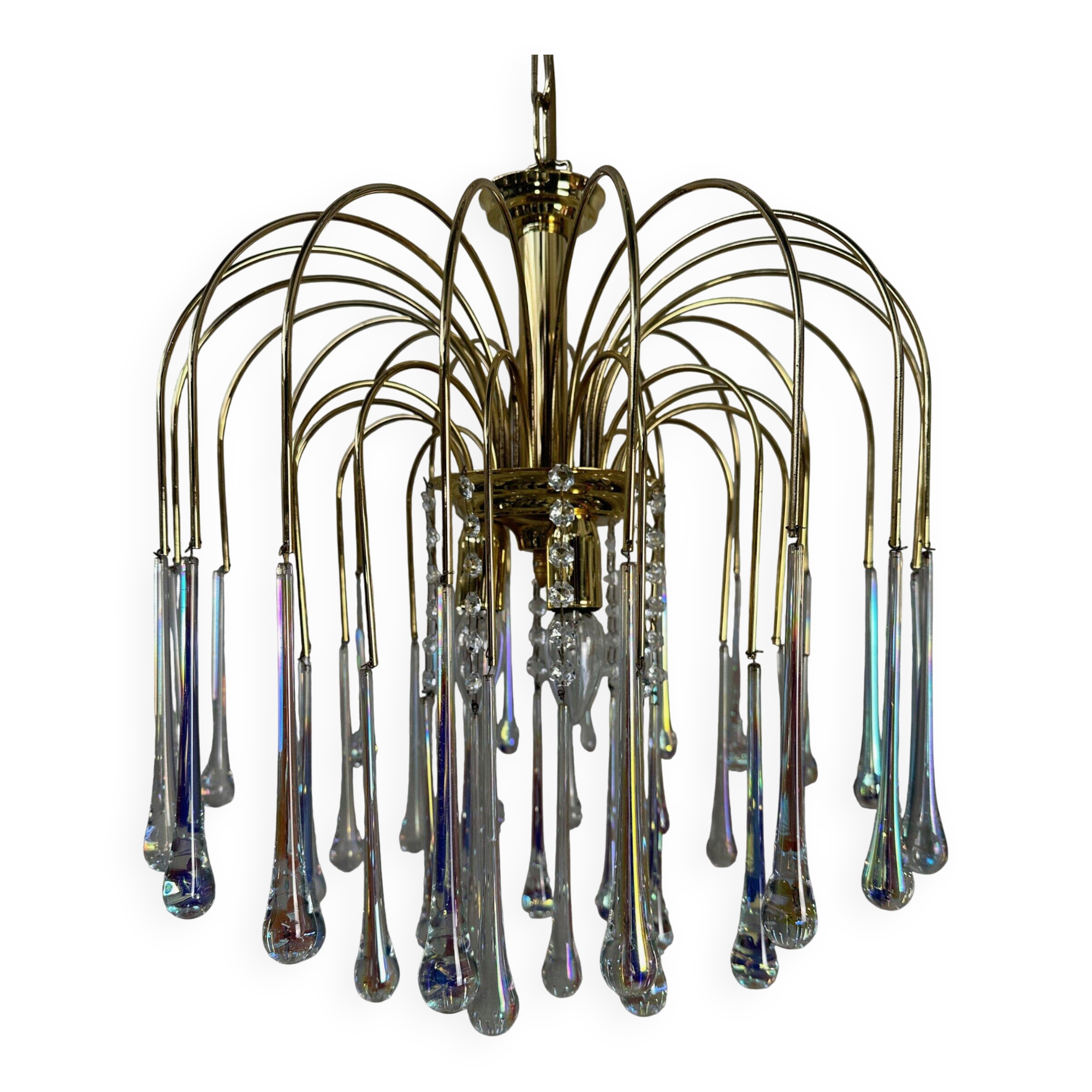 Chandelier en goutte d'eau de style Hollywood Regency – Massif