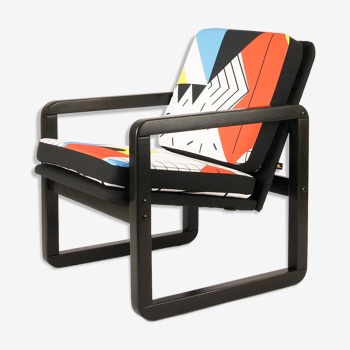 Chaise moderne du milieu du siècle, chaise longue, vintage des années 80, vintage moderne, entièrement restaurée