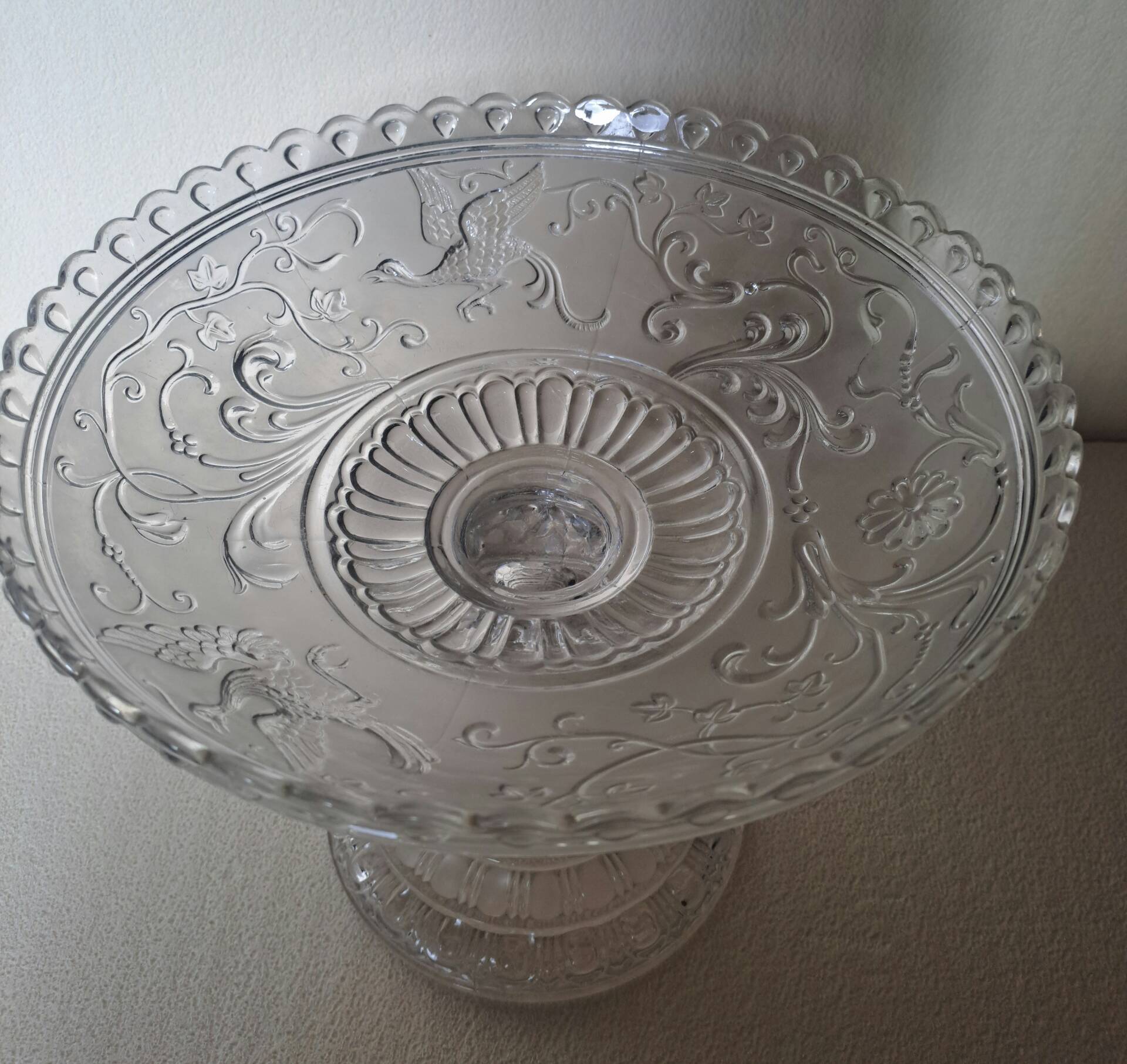 Large fruit bowl Baccarat Birds of Paradise