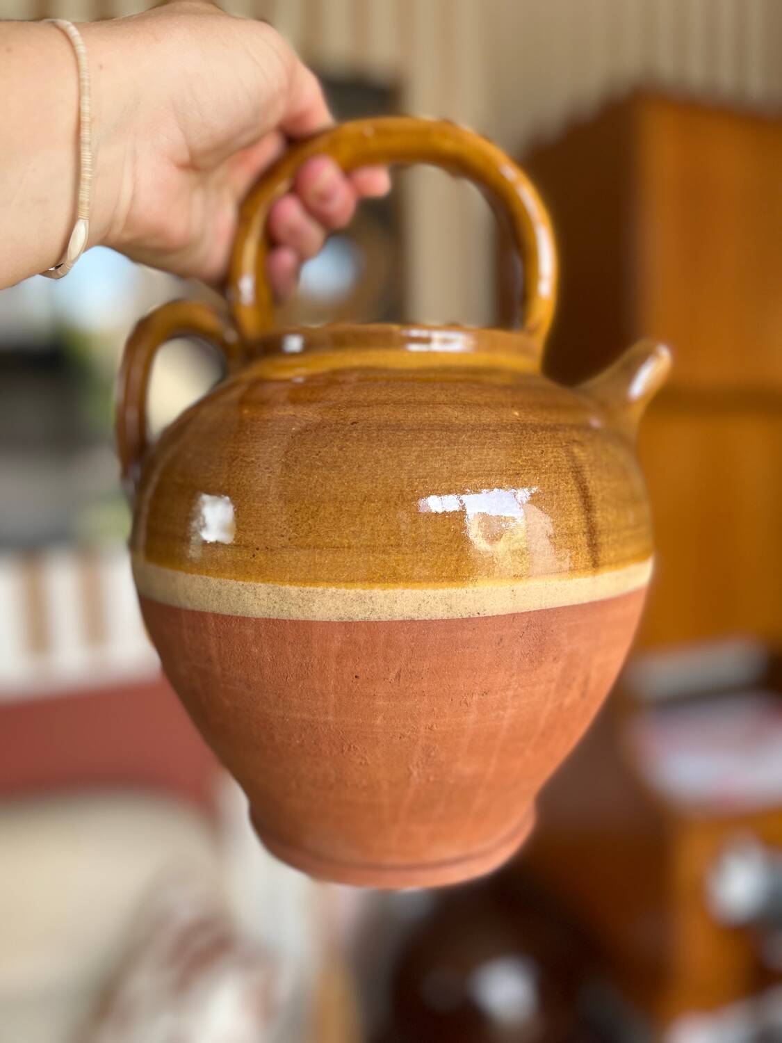 Yellow glazed jug