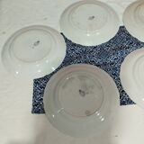 Set of 5 antique plates ridgways royal semi porcelain england delft