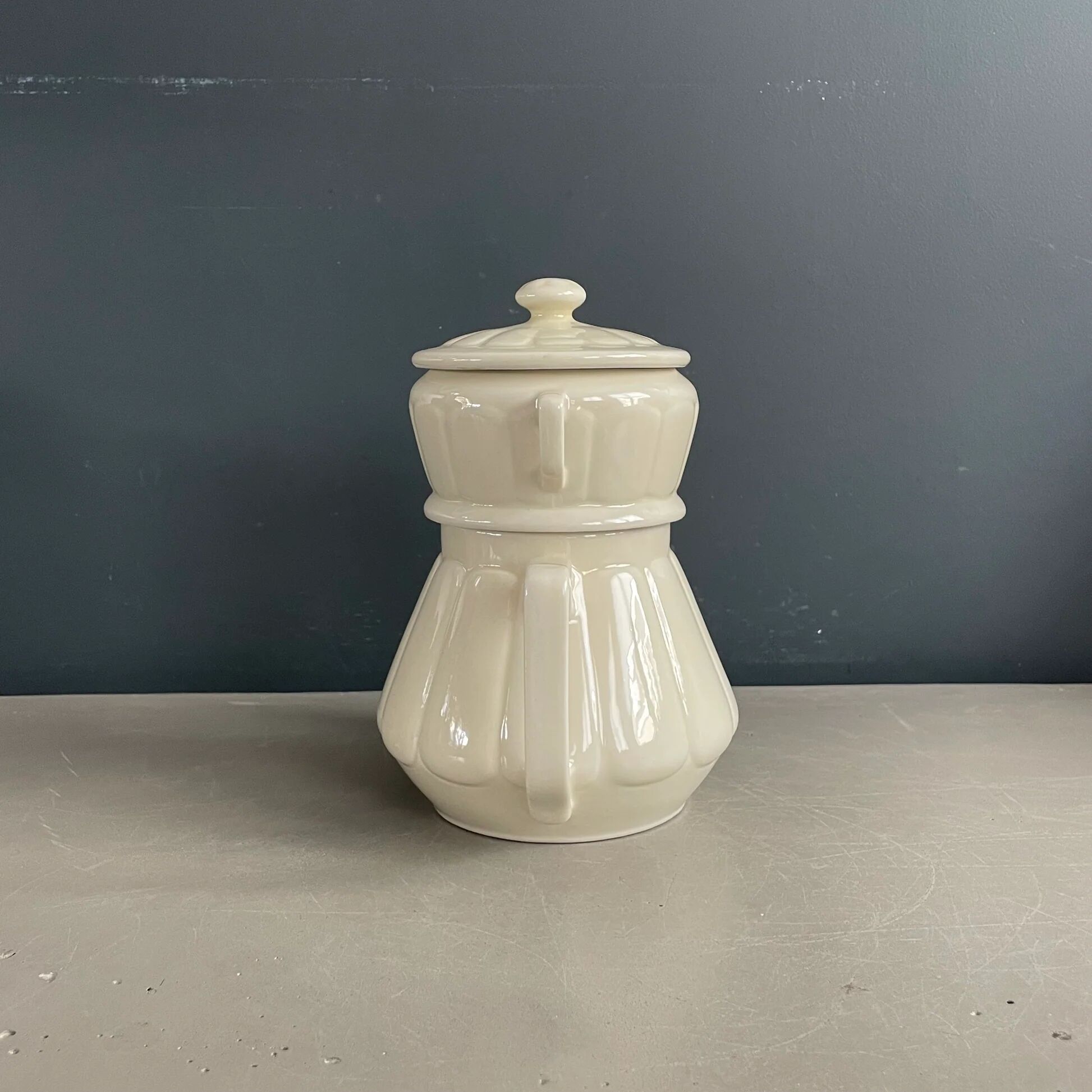 Old coffee pot with ceramic filter