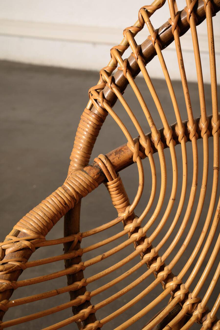 Bonacina style rattan armchair, 1960