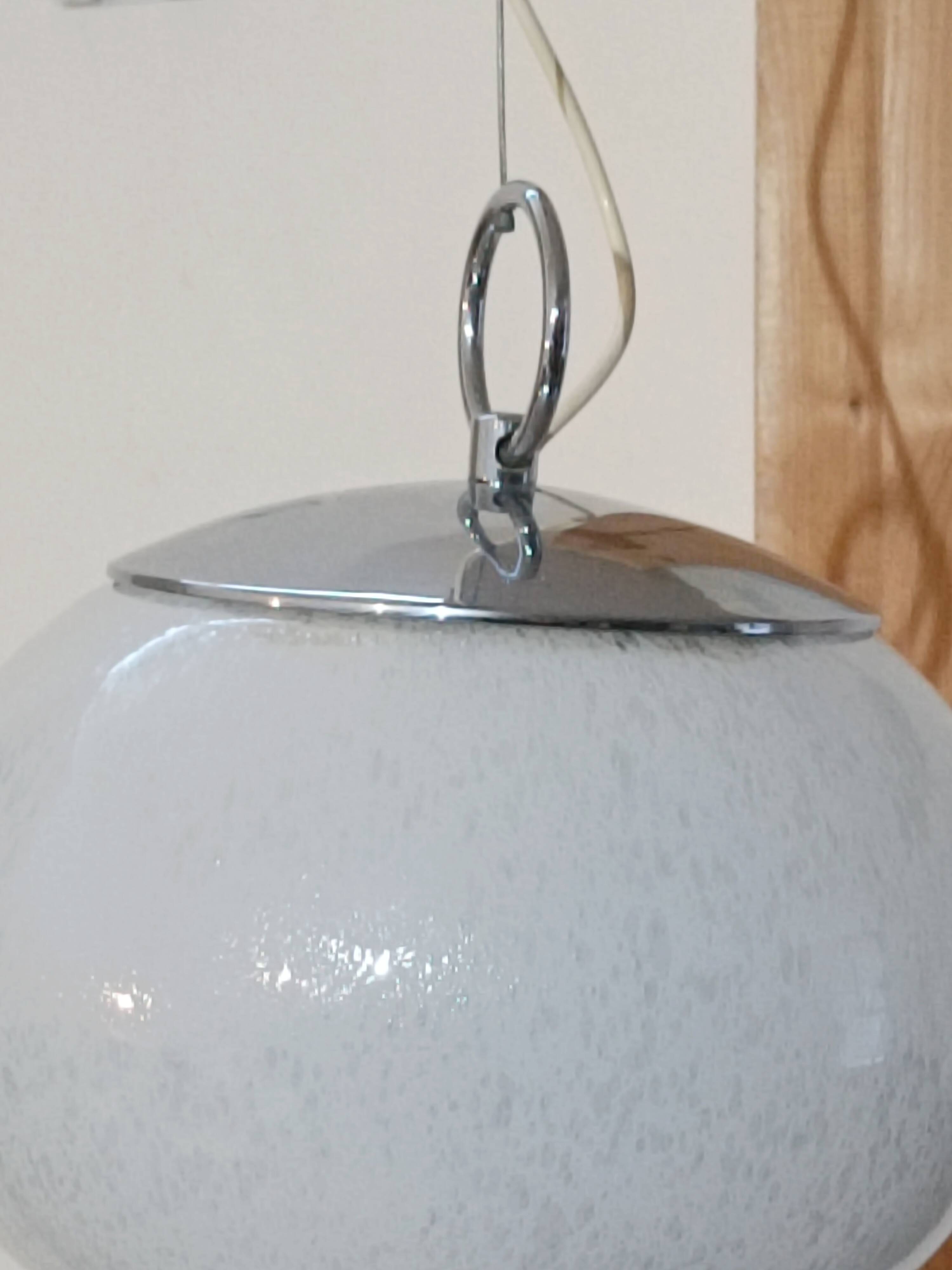 Lampe suspendue verre Murano par Mazzega 1970s