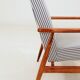 Fauteuil & Repose-pieds tissu cotton rayé