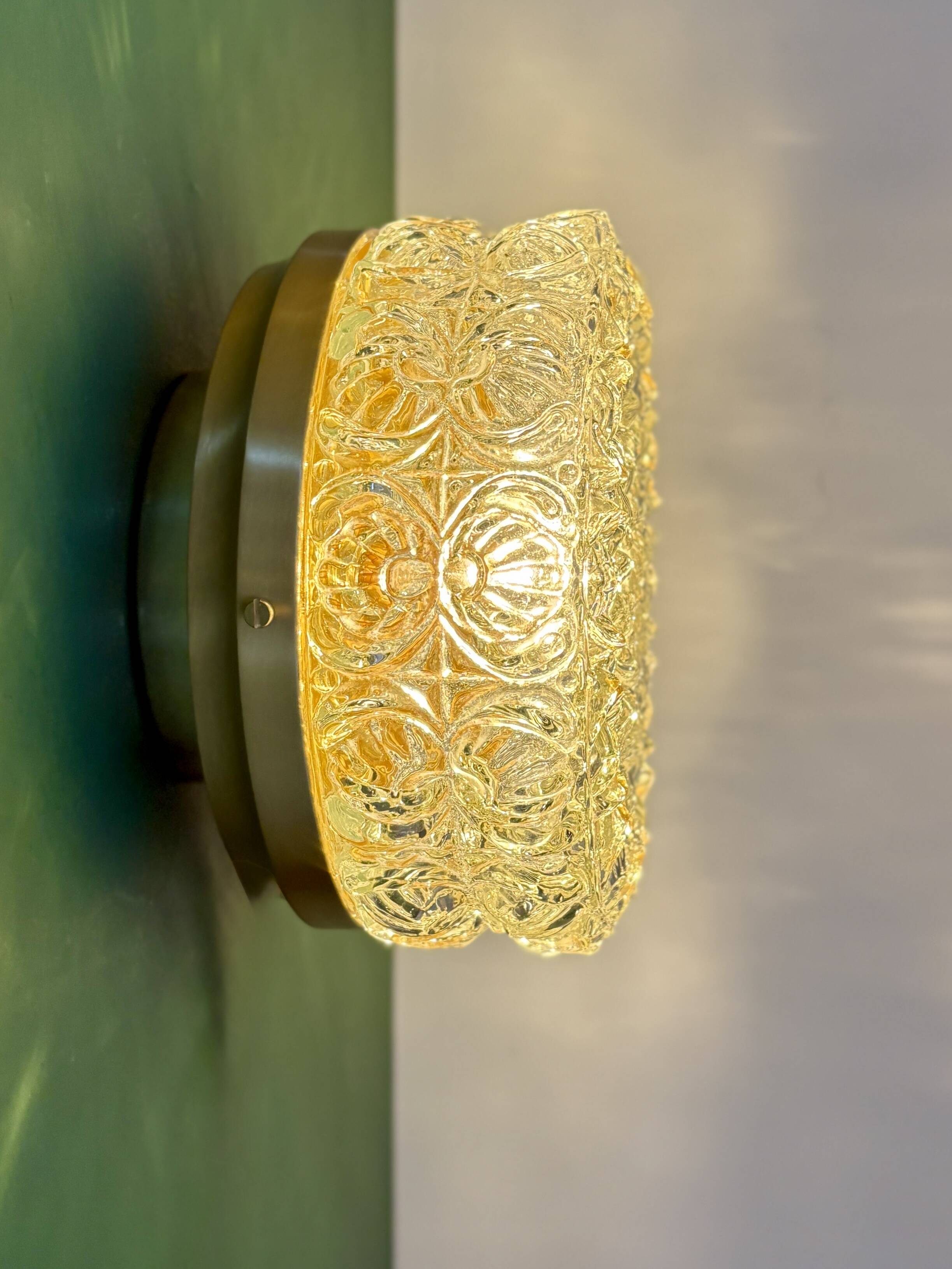 Vintage moulded glass wall or ceiling light globe
