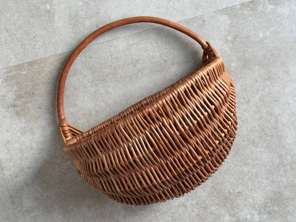Vintage wicker wall hanging basket