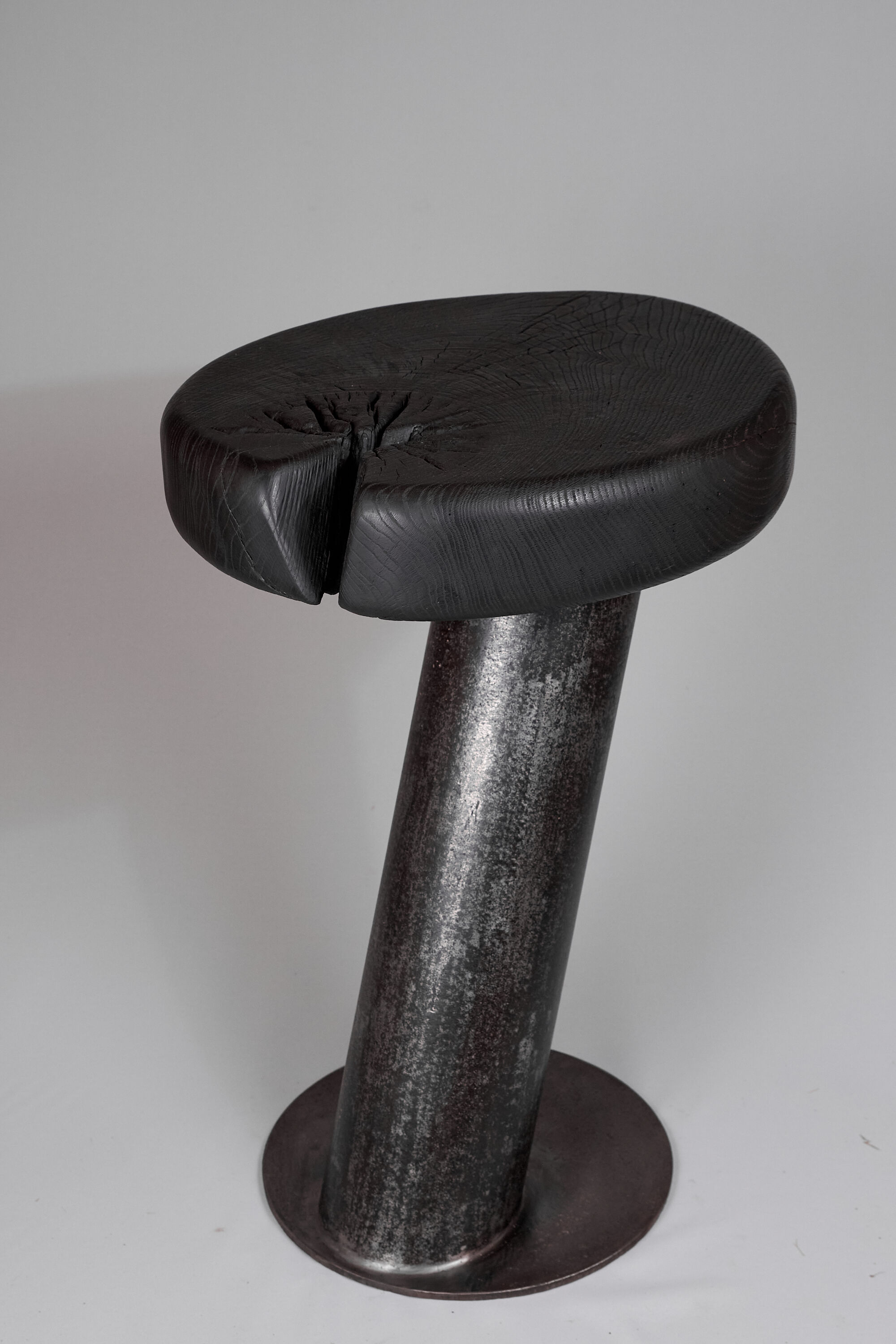 Solid wood sculptural side table, original contemporary design, logniture