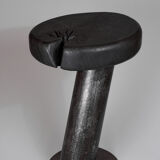 Solid wood sculptural side table, original contemporary design, logniture