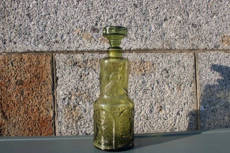 Empoli glass nautical carafe from the 1960s