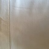 Old white linen sheet monogram TT 222 X 300 cm