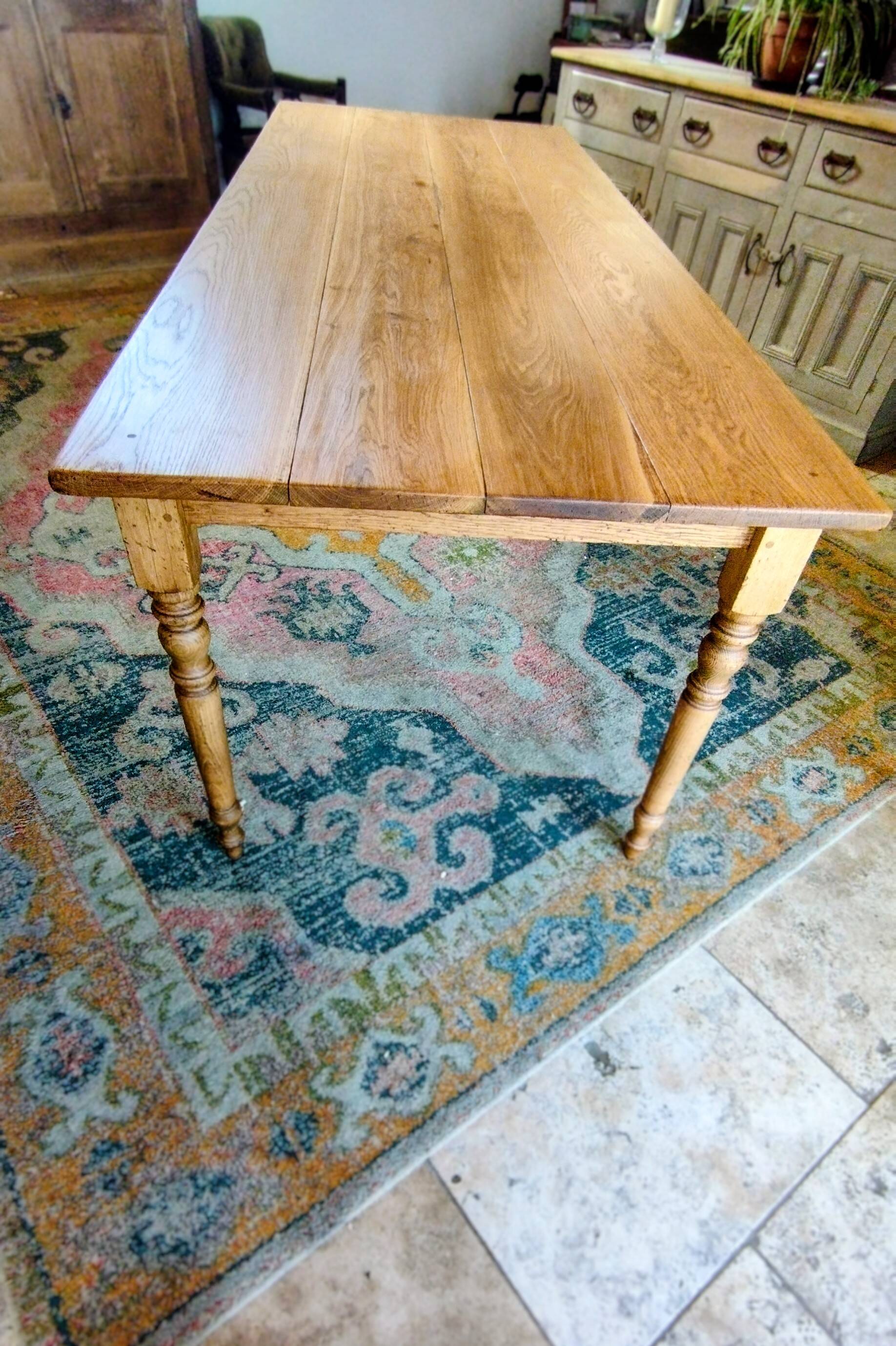 Solid oak farmhouse table
