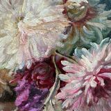 HST painting "Jetty of flowers" 19th century signed Tessier