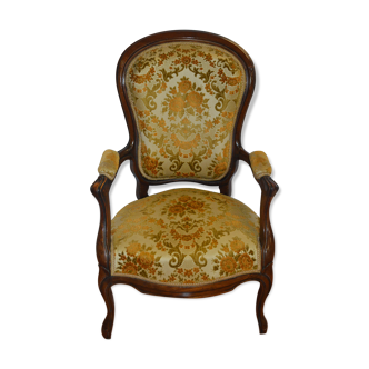 Fauteuil bergère en acajou style Louis Philippe