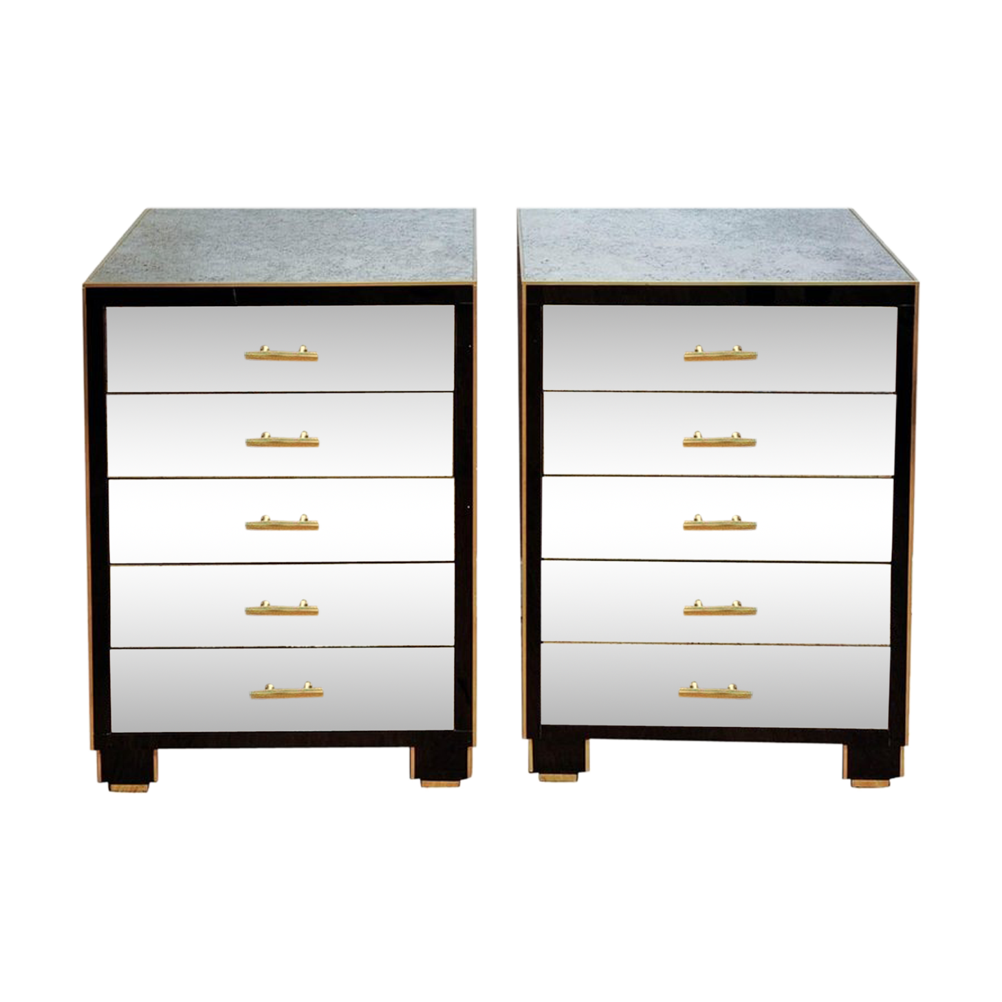Pair of nightstands mirror