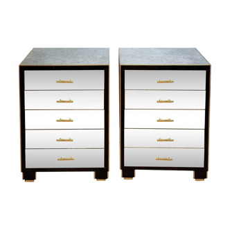 Pair of nightstands mirror