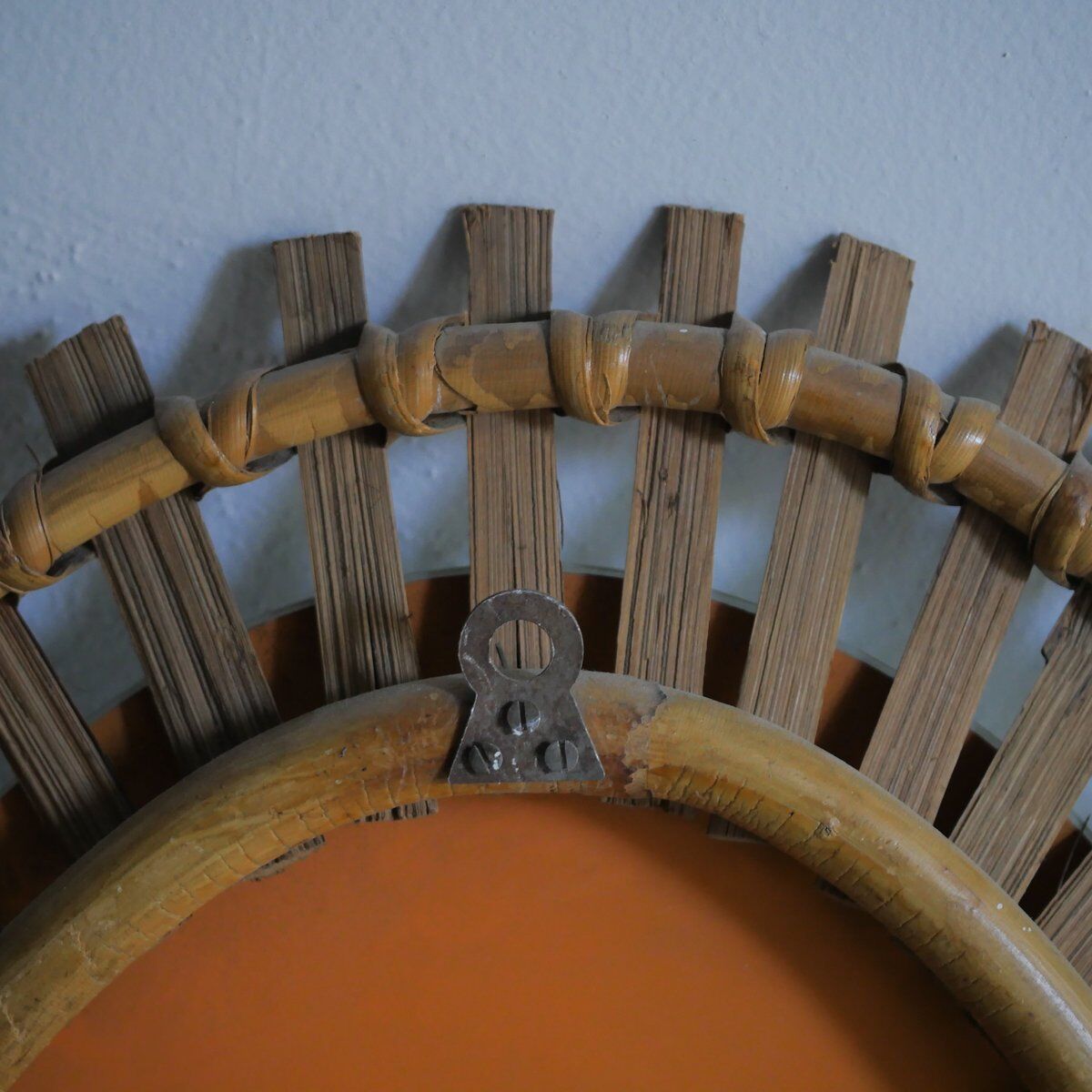 Large bamboo mirror, Italy, 1960s