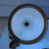 Suspension in white opaline, its edge in aged brass