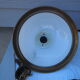 Suspension in white opaline, its edge in aged brass