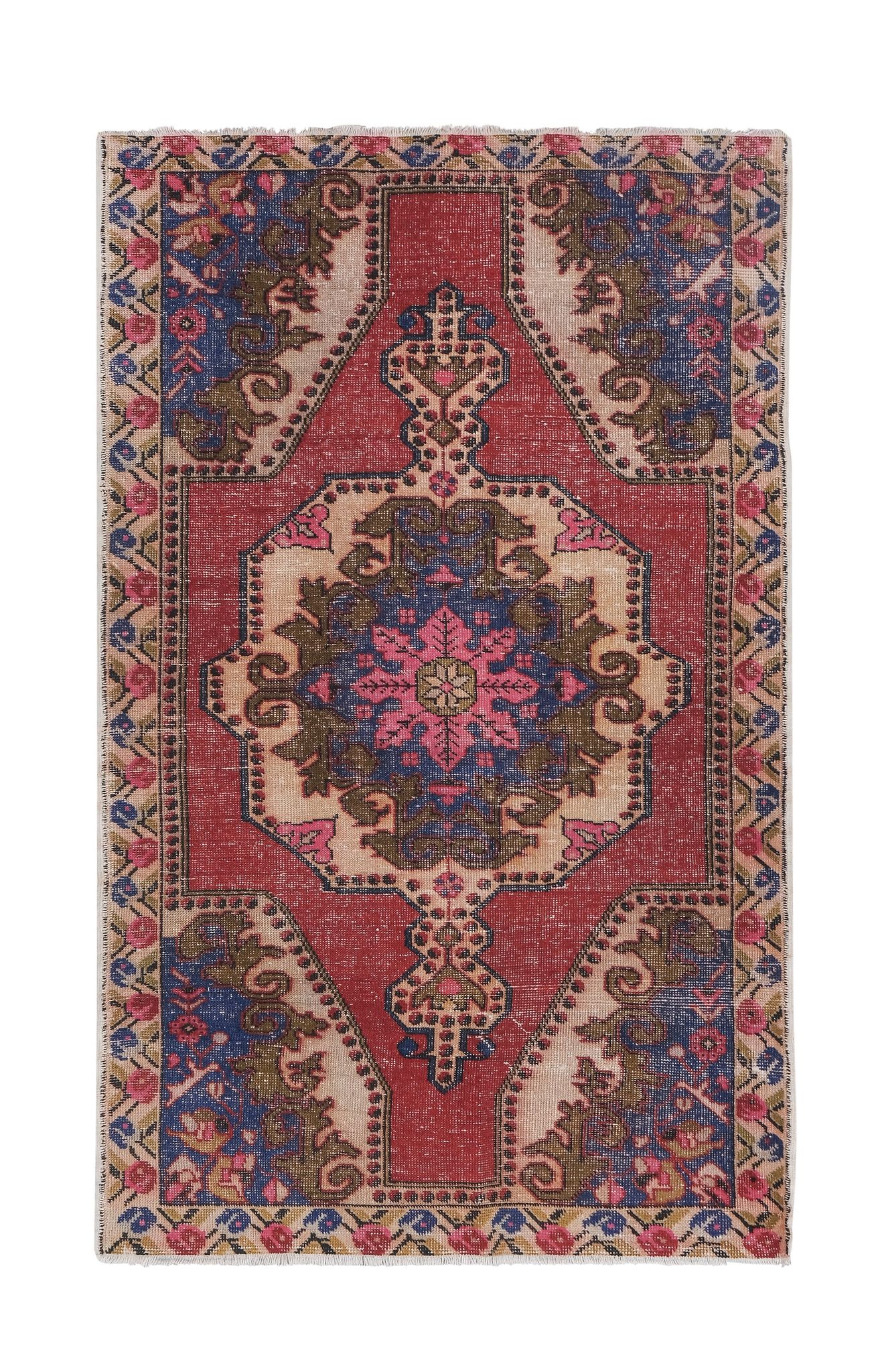 Vintage Turkish rug from Oushak, hand-woven 135x220 cm