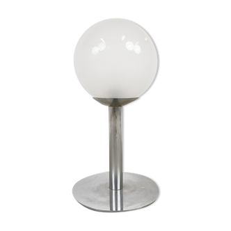 Lampe de table italienne en verre et chrome, années 1960