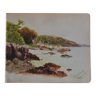 Watercolor painting circa 1910 english coast