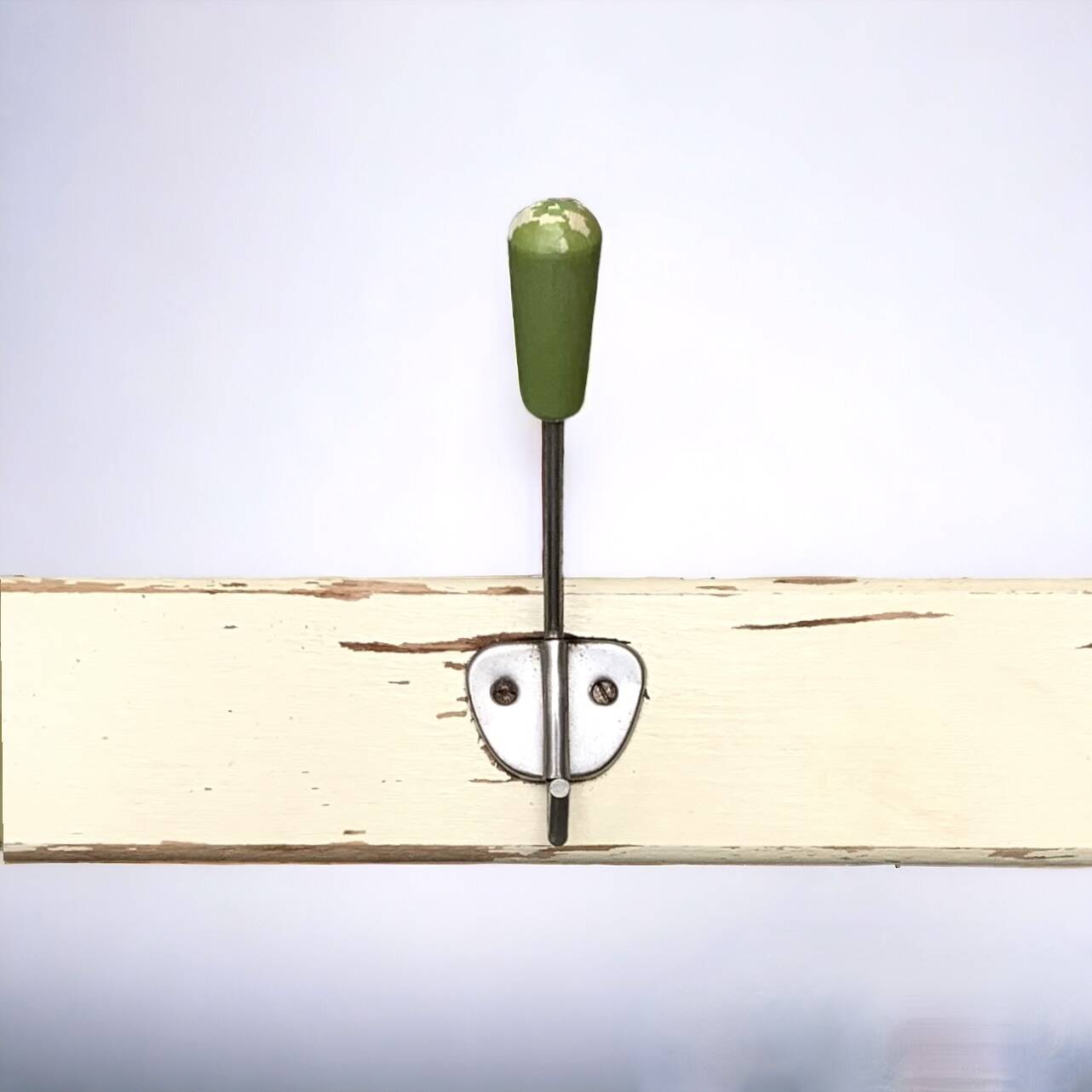 Vintage wooden wall coat rack - 3 hooks