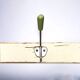 Vintage wooden wall coat rack - 3 hooks