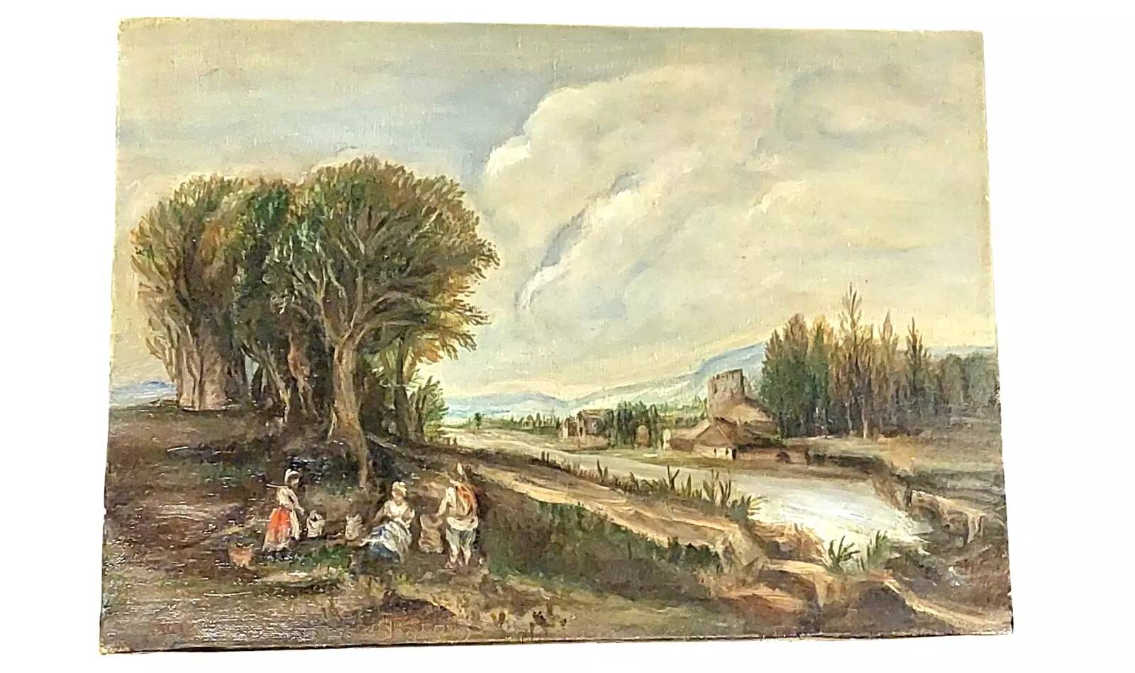 Peinture huile sur toile paysage style xviiie siecle italie