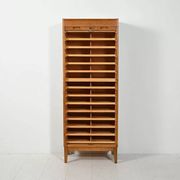 Antique Scandinavian filing cabinet, tambour archive cabinet, high-end, single, Sweden, 1960s