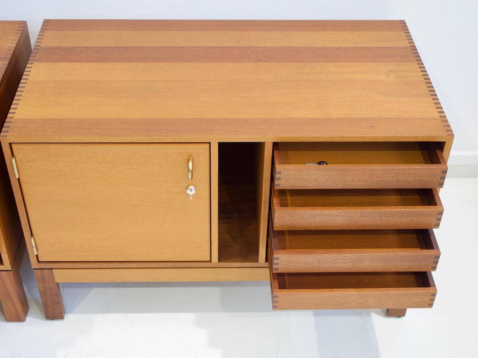 Pair of modern wooden credenzas from the mid-20th century by Christian Hvidt.