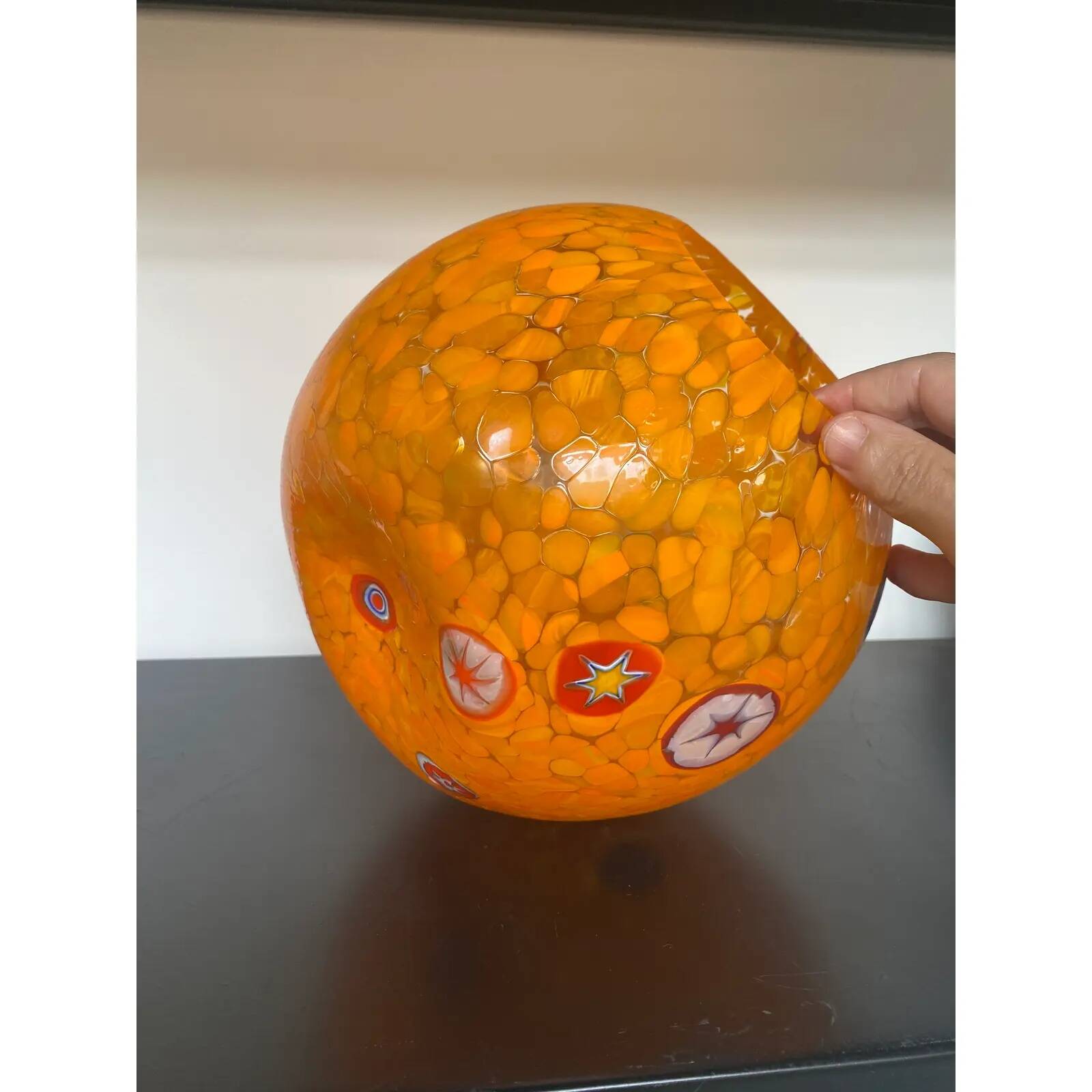 Italian Artistic Murano Glass Vase Multicolored With "Murrine" by SimoEng