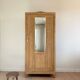 Art Deco oak wood bonnetière wardrobe, renovated.