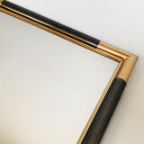 Gold and black marbled metal mirror, 1970s vintage design, Italy
