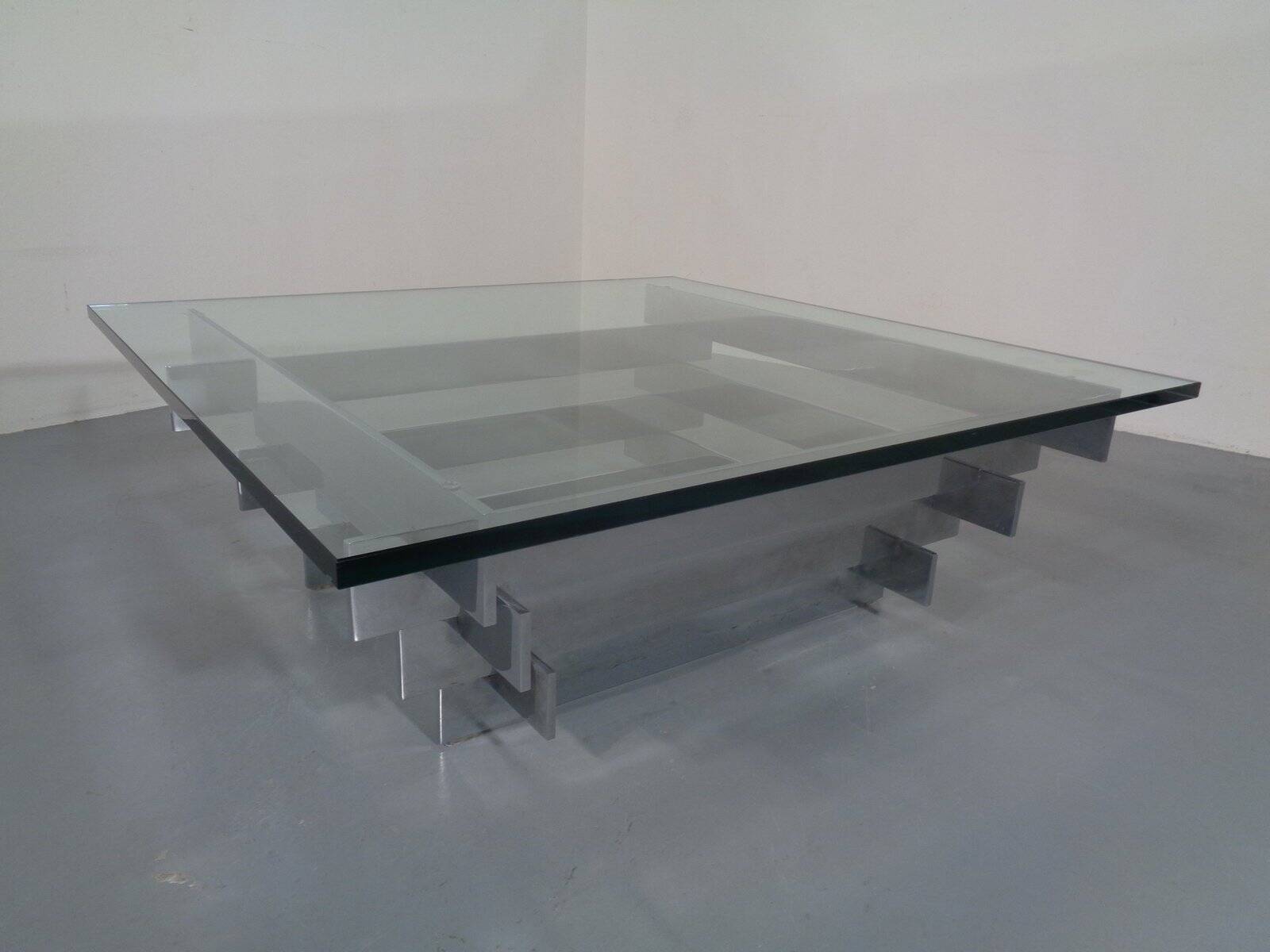 Sculptural Chrome Coffee Table by David Hicks, Italy, 1960s