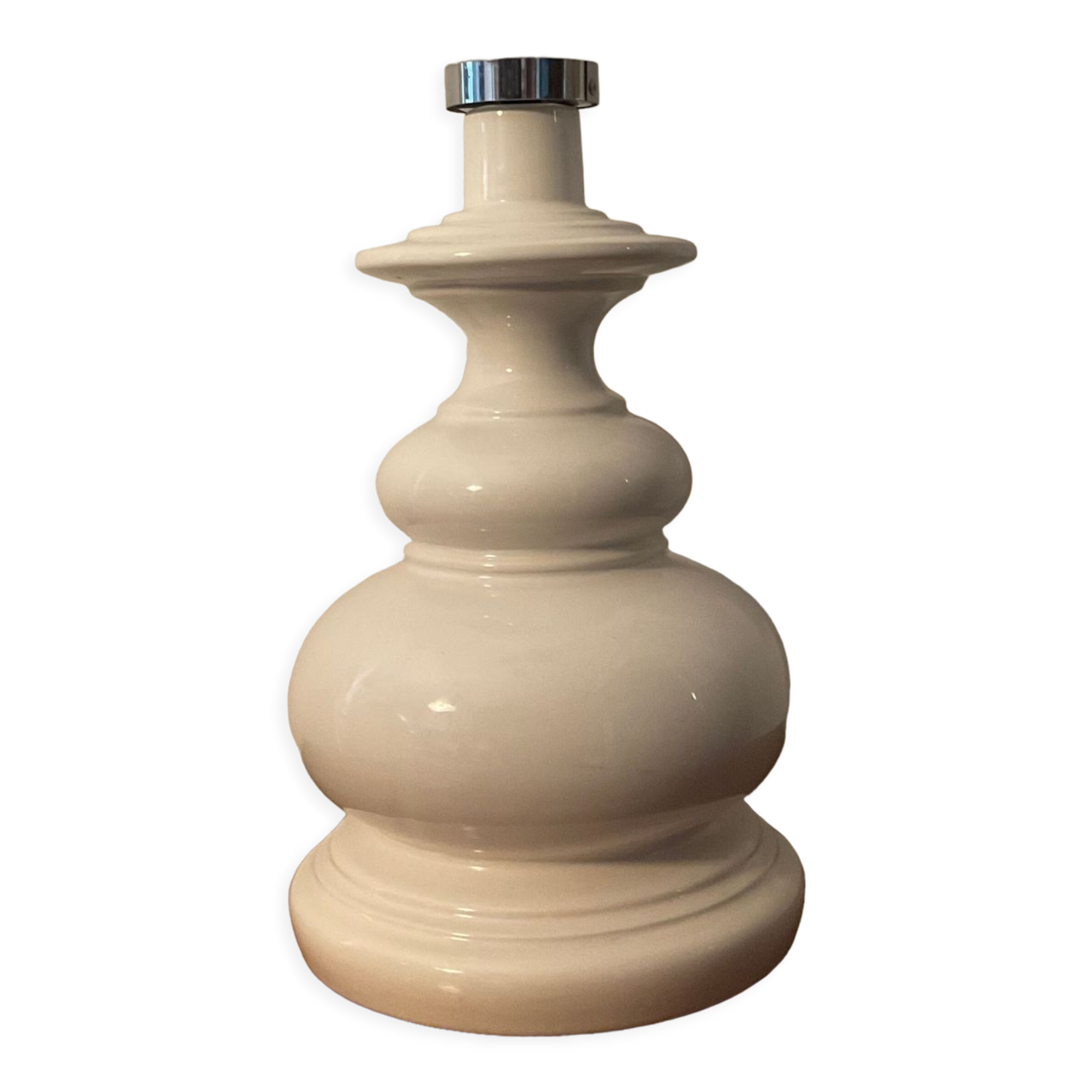 Vintage lamp in clichy glass and glazed ceramic