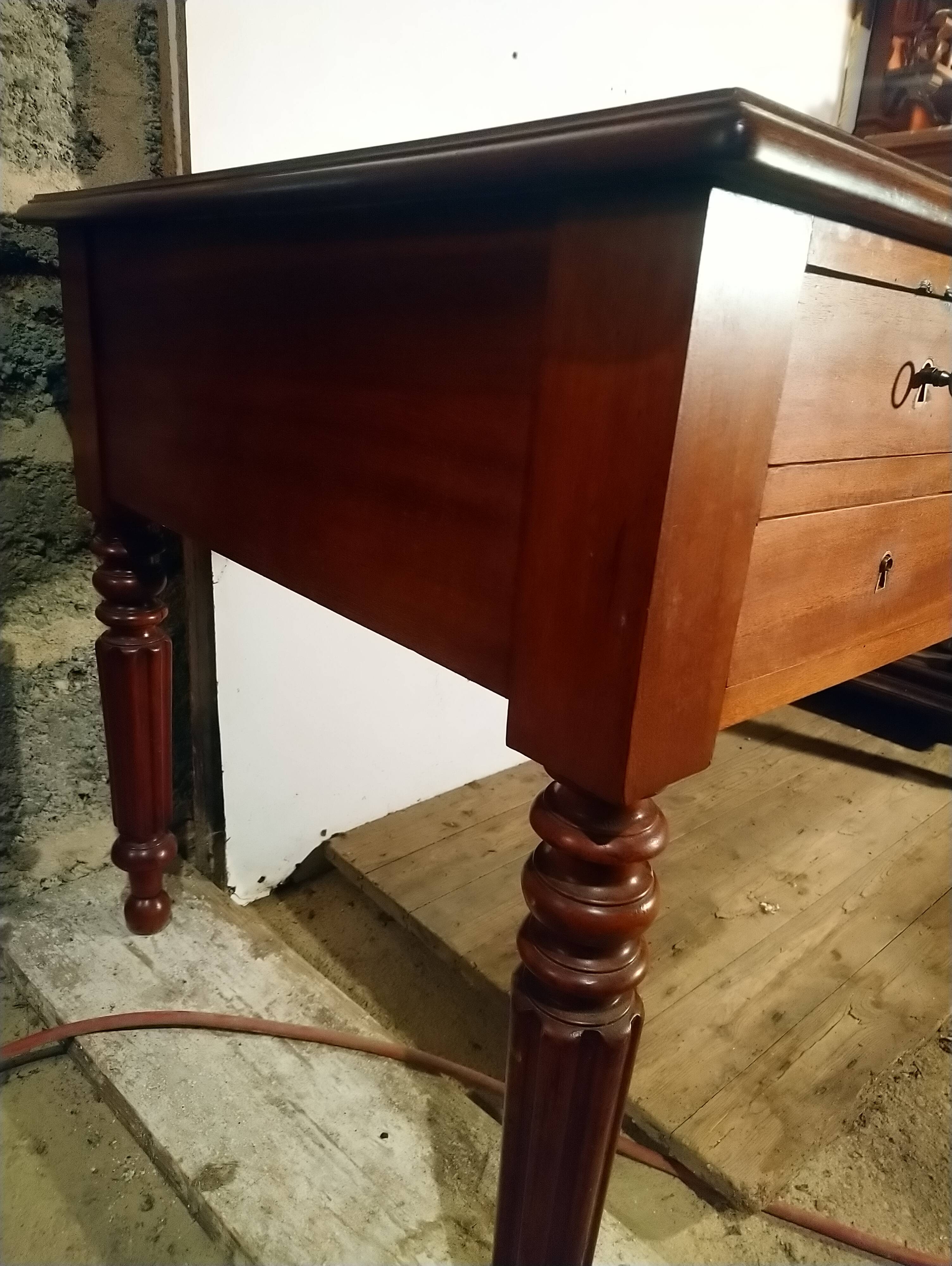 Louis Philippe style walnut desk.
