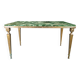 Coffee table in gilded bronze and green Alpine marble