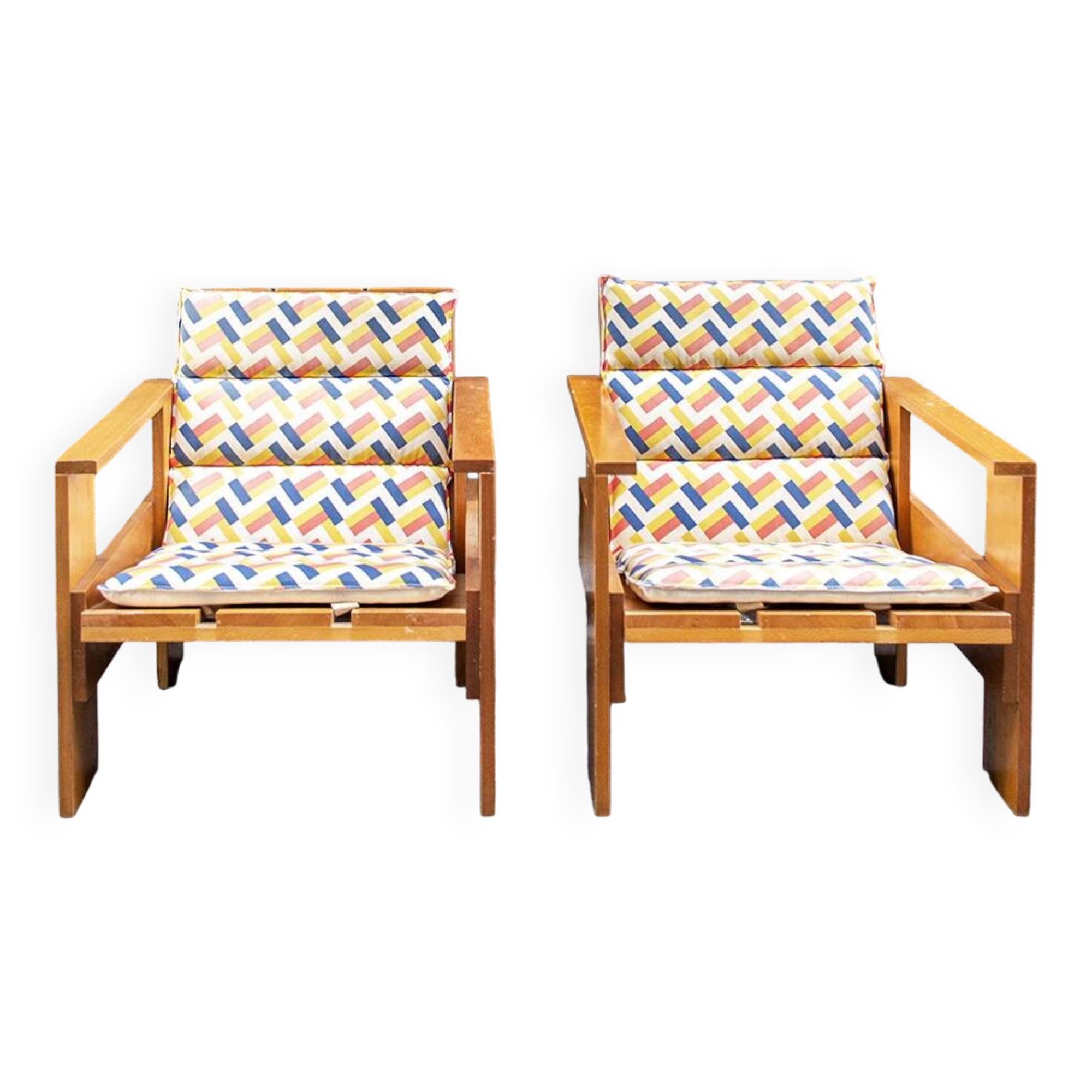 Poltroncina in legno di faggio Crate 1  by Gerrit Thomas Rietveld, 1980s