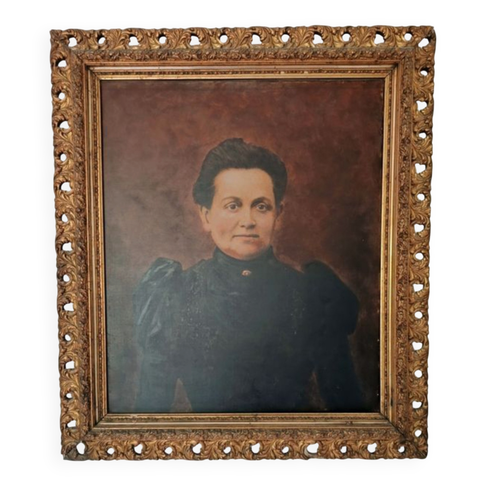 Old oil portrait painting