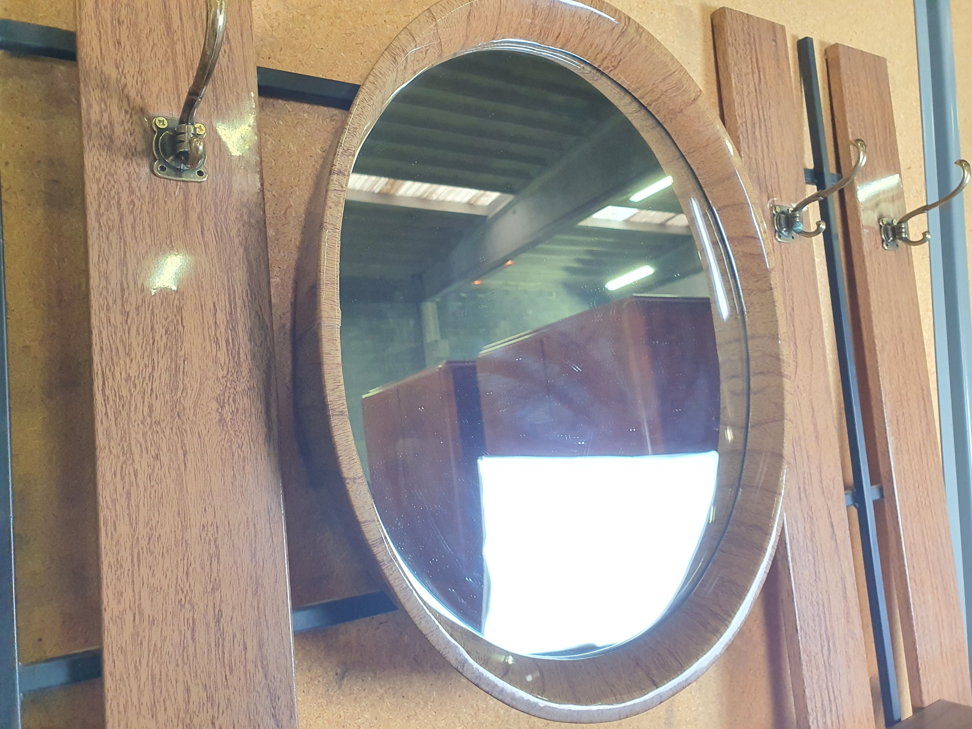 Wall coat hanger with mirror, 50s